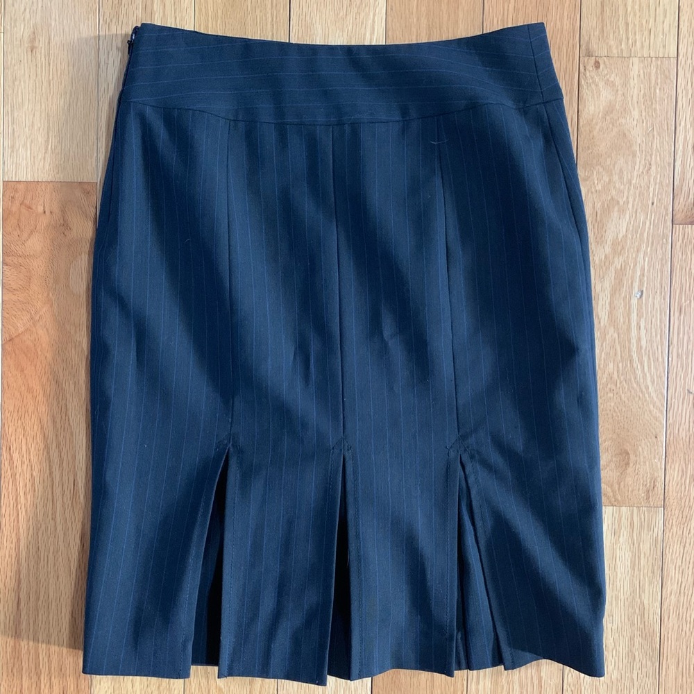 The Limited Black and Blue thin striped skirt